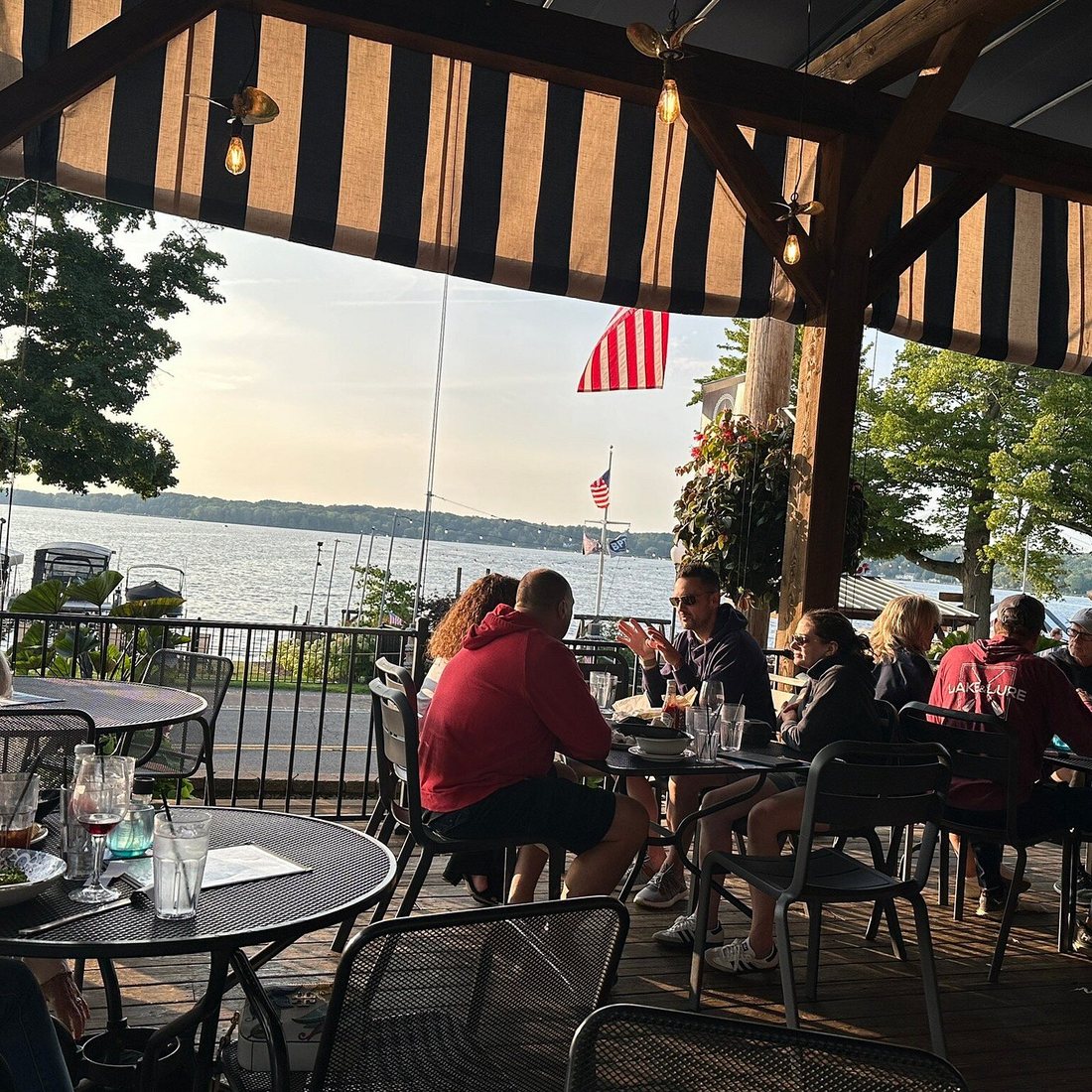 Lakeside dining at Ellicottville Brewing on Chautauqua in Bemus Point